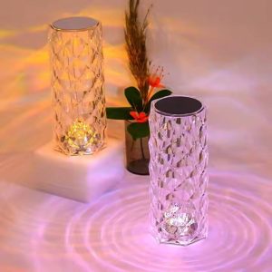 16 Colors Rose Diamond Table Touch/Remote Dimmable Night Light USB LED (Both AC/DC)