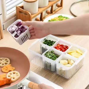 6 Grids Refrigerator Storage Box Food Vegetable Fruit Storage Box
